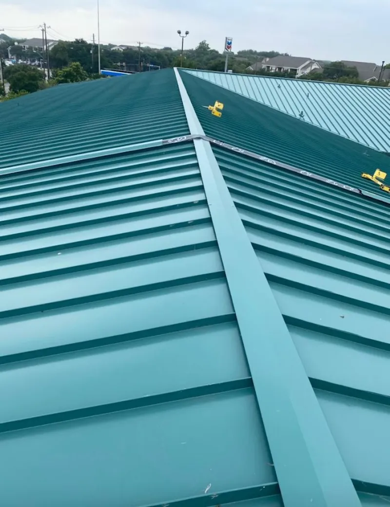 Green commercial metal roof ridge and valley for Metal Roof Repair in Tifton